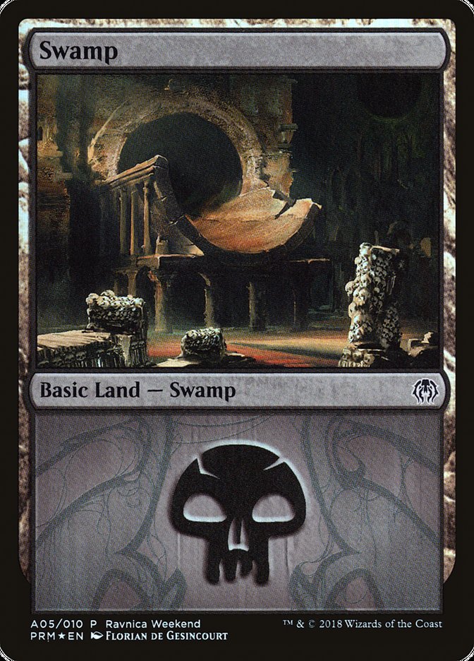 Swamp (A05) [Ravnica Allegiance Ravnica Weekend] | Dragon's Lair Comics and Fantasy Houston TX