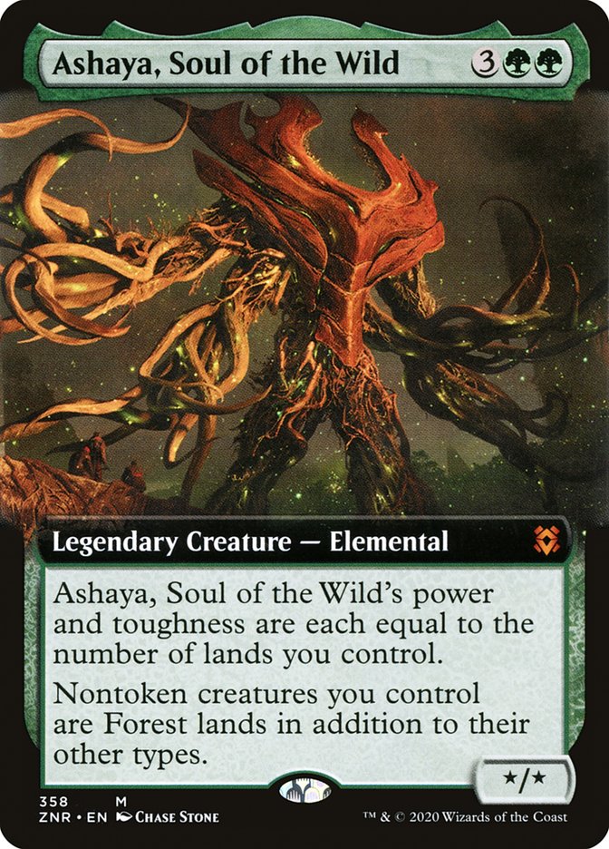 Ashaya, Soul of the Wild (Extended Art) [Zendikar Rising] | Dragon's Lair Comics and Fantasy Houston TX