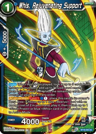 Whis, Rejuvenating Support (BT16-040) [Realm of the Gods] | Dragon's Lair Comics and Fantasy Houston TX