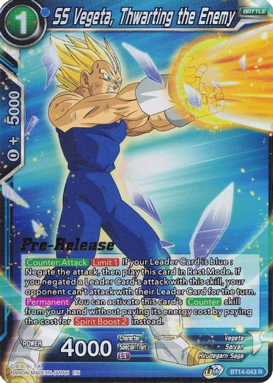 SS Vegeta, Thwarting the Enemy (BT14-043) [Cross Spirits Prerelease Promos] | Dragon's Lair Comics and Fantasy Houston TX