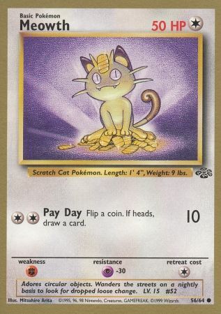 Meowth (56/64) (Gold Bordered Promo) [Jungle Unlimited] | Dragon's Lair Comics and Fantasy Houston TX