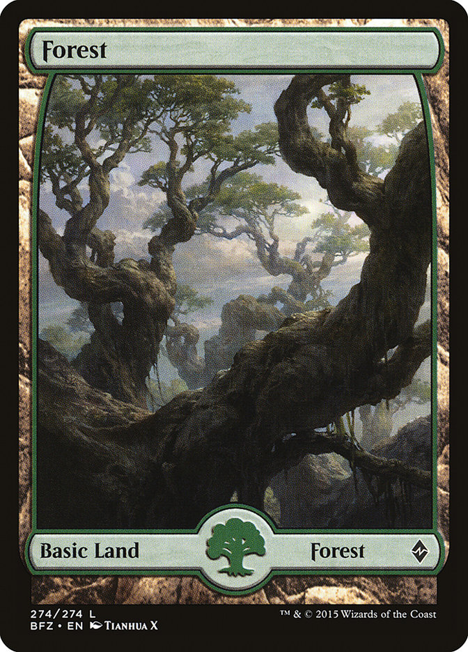 Forest (274) (Full Art) [Battle for Zendikar] | Dragon's Lair Comics and Fantasy Houston TX