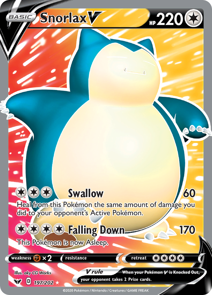 Snorlax V (197/202) [Sword & Shield: Base Set] | Dragon's Lair Comics and Fantasy Houston TX