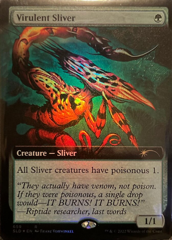 Virulent Sliver (Extended Art) [Secret Lair Drop Promos] | Dragon's Lair Comics and Fantasy Houston TX