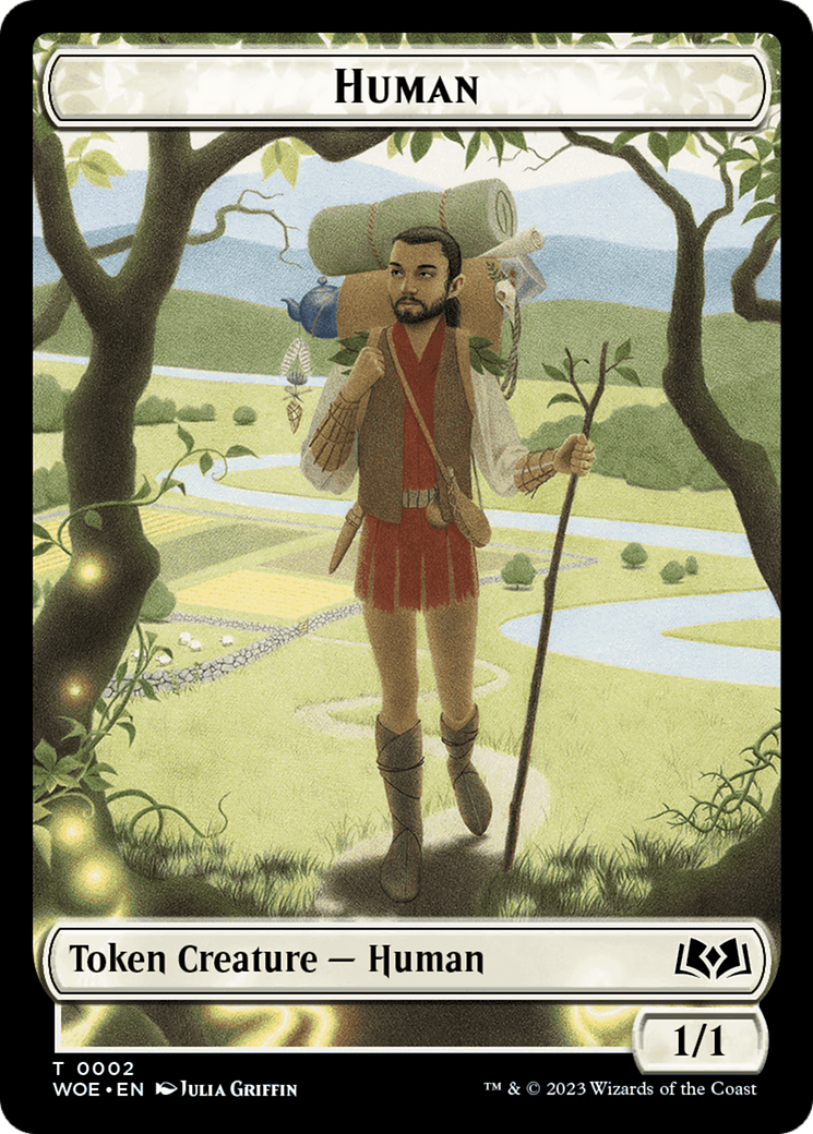 Human // Food (0012) Double-Sided Token [Wilds of Eldraine Tokens] | Dragon's Lair Comics and Fantasy Houston TX