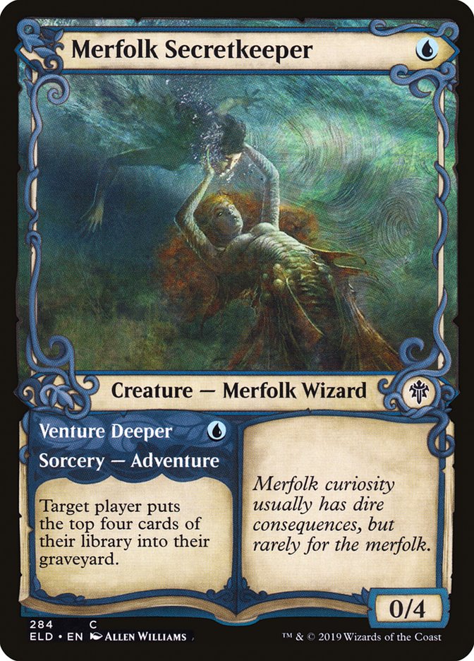 Merfolk Secretkeeper // Venture Deeper (Showcase) [Throne of Eldraine] | Dragon's Lair Comics and Fantasy Houston TX