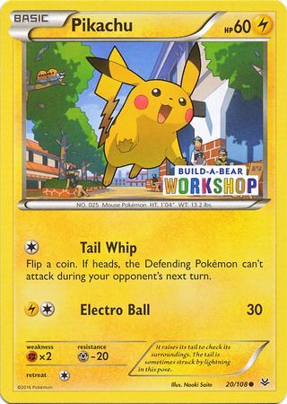 Pikachu (20/108) (Build A Bear Workshop Exclusive) [Miscellaneous Cards] | Dragon's Lair Comics and Fantasy Houston TX