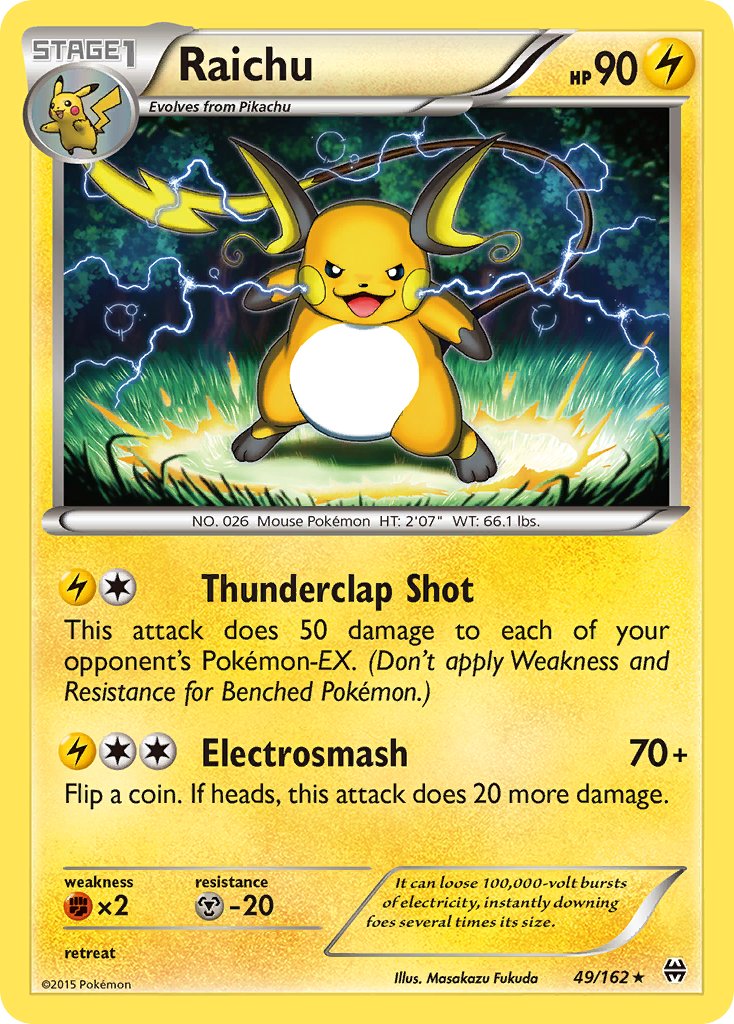 Raichu (49/162) (Theme Deck Exclusive) [XY: BREAKthrough] | Dragon's Lair Comics and Fantasy Houston TX