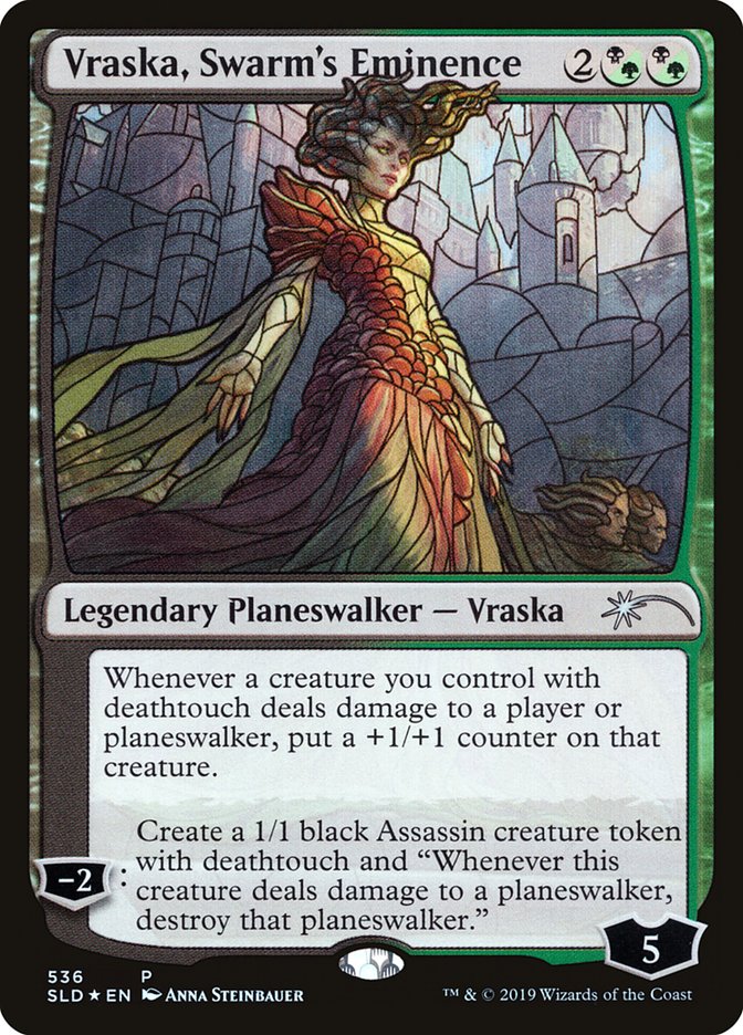 Vraska, Swarm's Eminence (Stained Glass) [Secret Lair Drop Promos] | Dragon's Lair Comics and Fantasy Houston TX