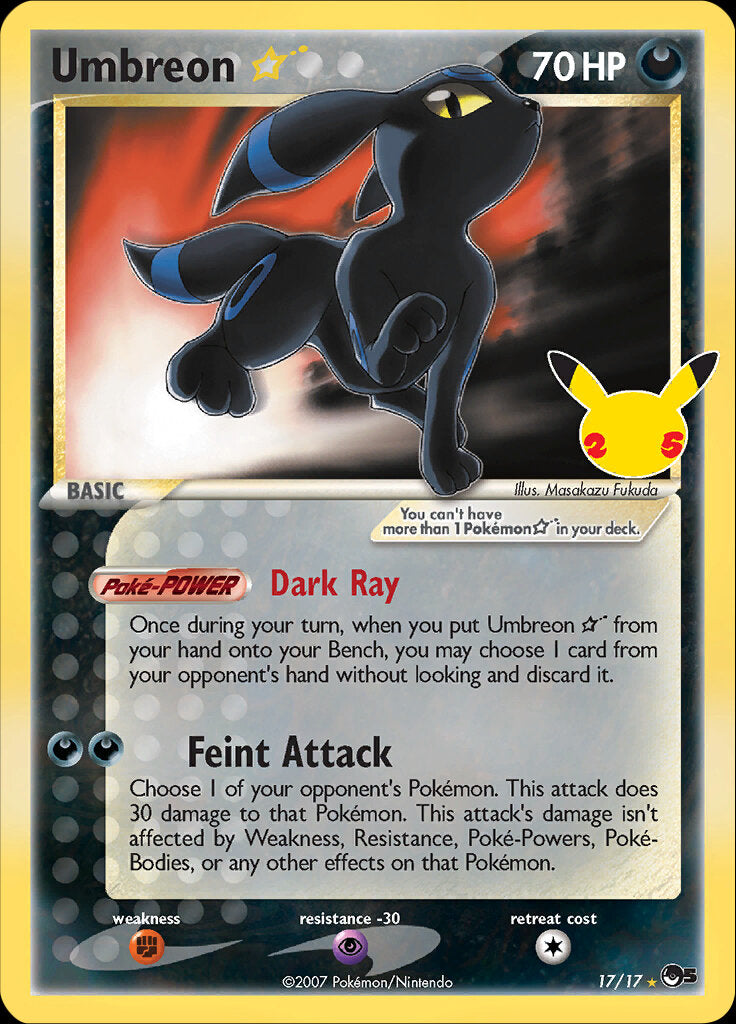 Umbreon (17/17) (Star) [Celebrations: 25th Anniversary - Classic Collection] | Dragon's Lair Comics and Fantasy Houston TX