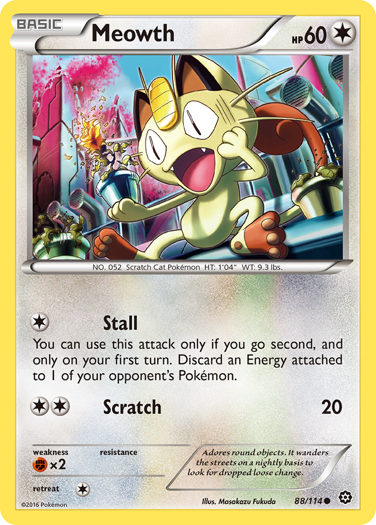 Meowth (88/114) [XY: Steam Siege] | Dragon's Lair Comics and Fantasy Houston TX