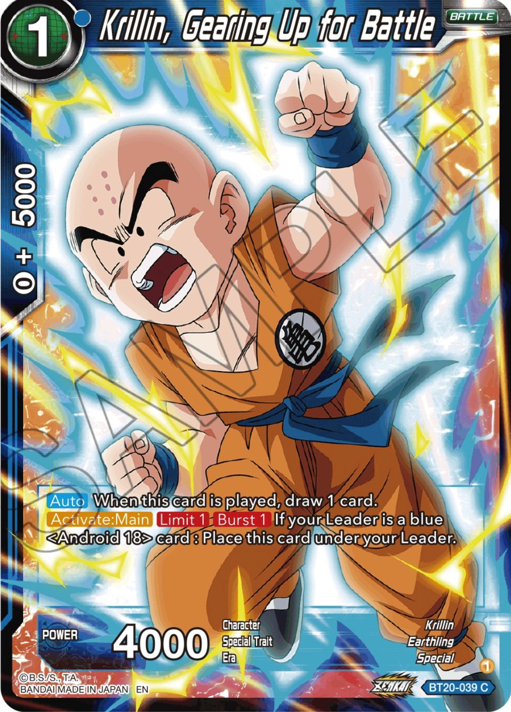 Krillin, Gearing Up for Battle (BT20-039) [Power Absorbed] | Dragon's Lair Comics and Fantasy Houston TX