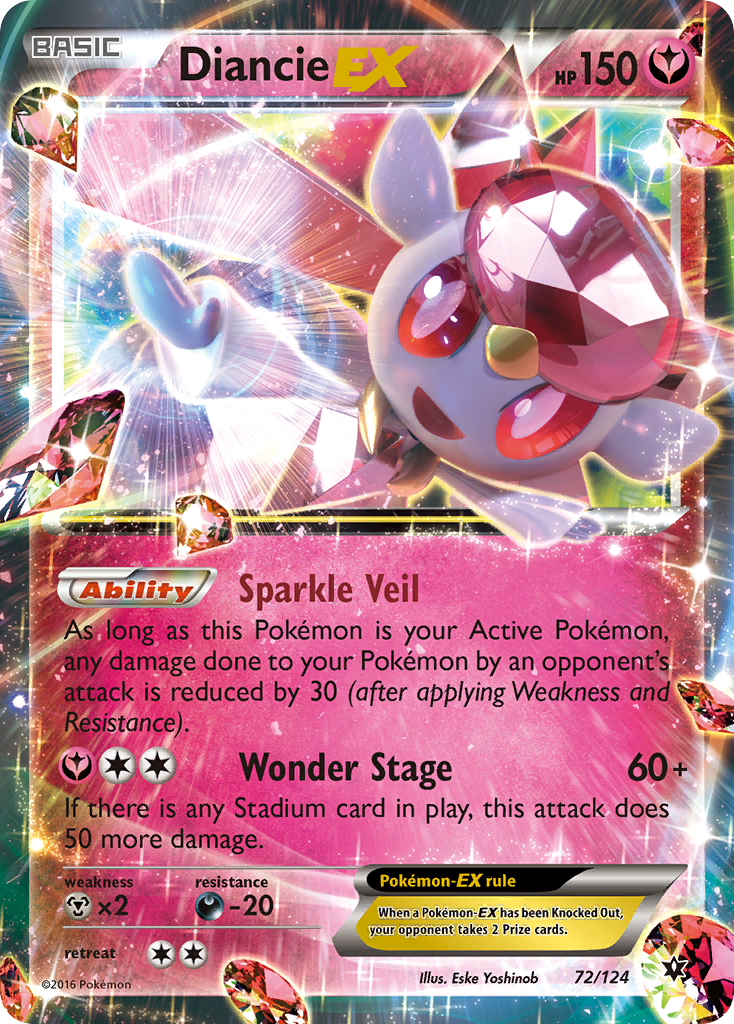 Diancie EX (72/124) [XY: Fates Collide] | Dragon's Lair Comics and Fantasy Houston TX