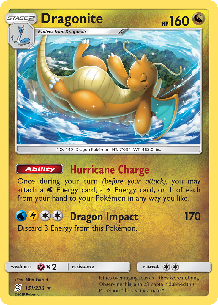 Dragonite (151/236) (Cosmos Holo) [Sun & Moon: Unified Minds] | Dragon's Lair Comics and Fantasy Houston TX