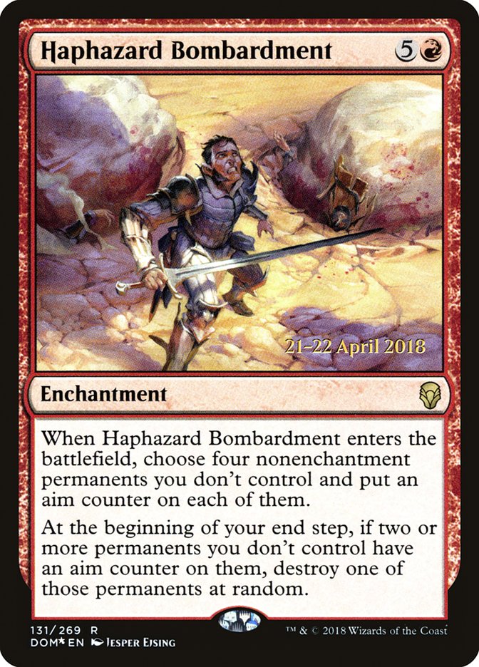 Haphazard Bombardment [Dominaria Prerelease Promos] | Dragon's Lair Comics and Fantasy Houston TX