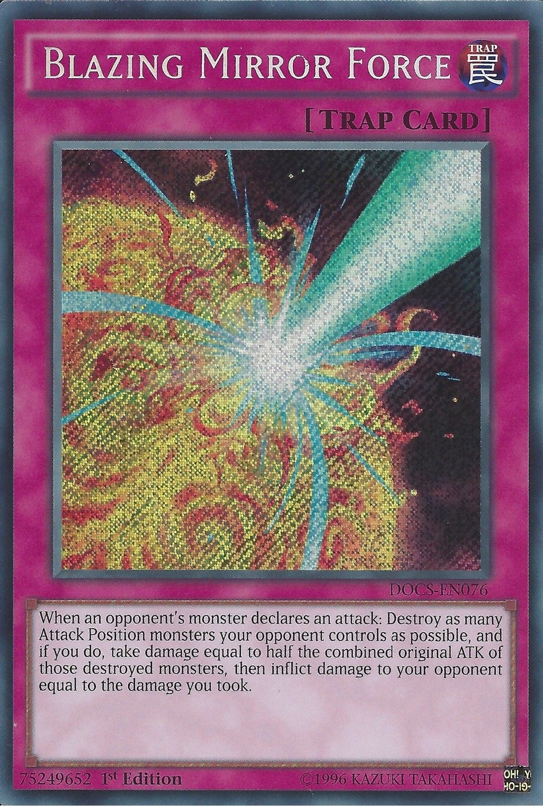 Blazing Mirror Force [DOCS-EN076] Secret Rare | Dragon's Lair Comics and Fantasy Houston TX