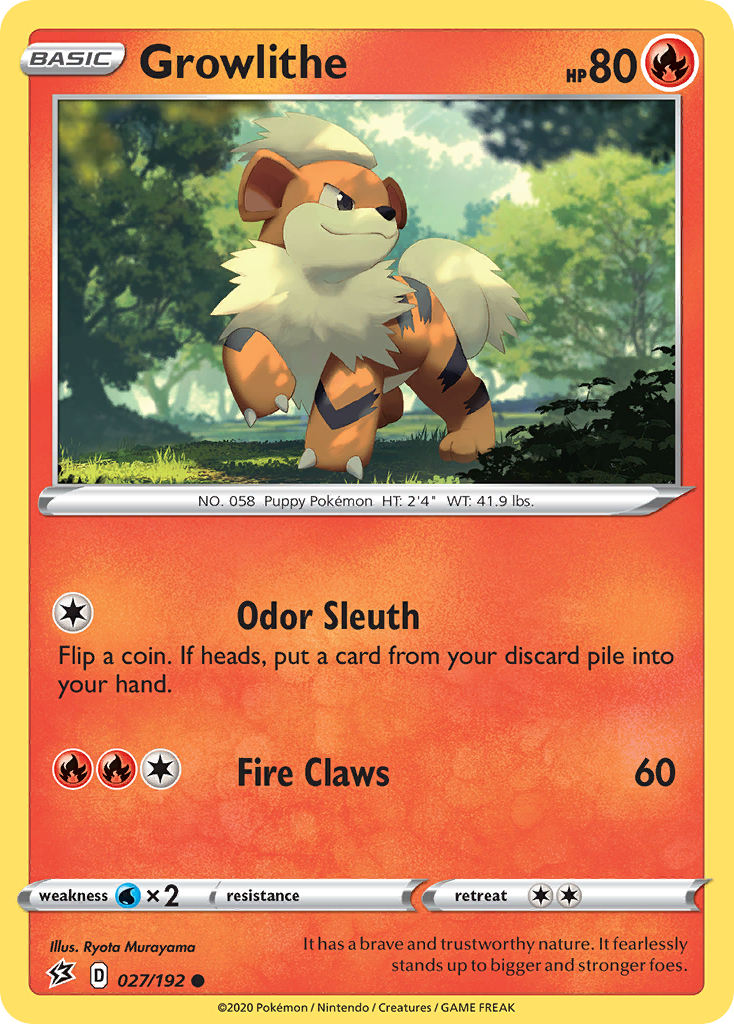 Growlithe (027/192) [Sword & Shield: Rebel Clash] | Dragon's Lair Comics and Fantasy Houston TX