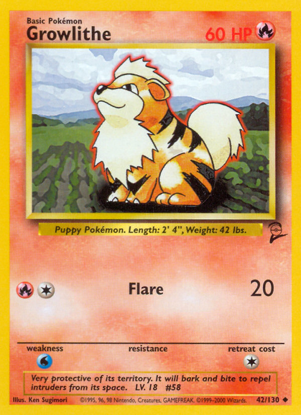 Growlithe (42/130) [Base Set 2] | Dragon's Lair Comics and Fantasy Houston TX