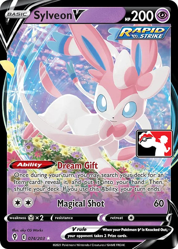 Sylveon V (074/203) [Prize Pack Series One] | Dragon's Lair Comics and Fantasy Houston TX