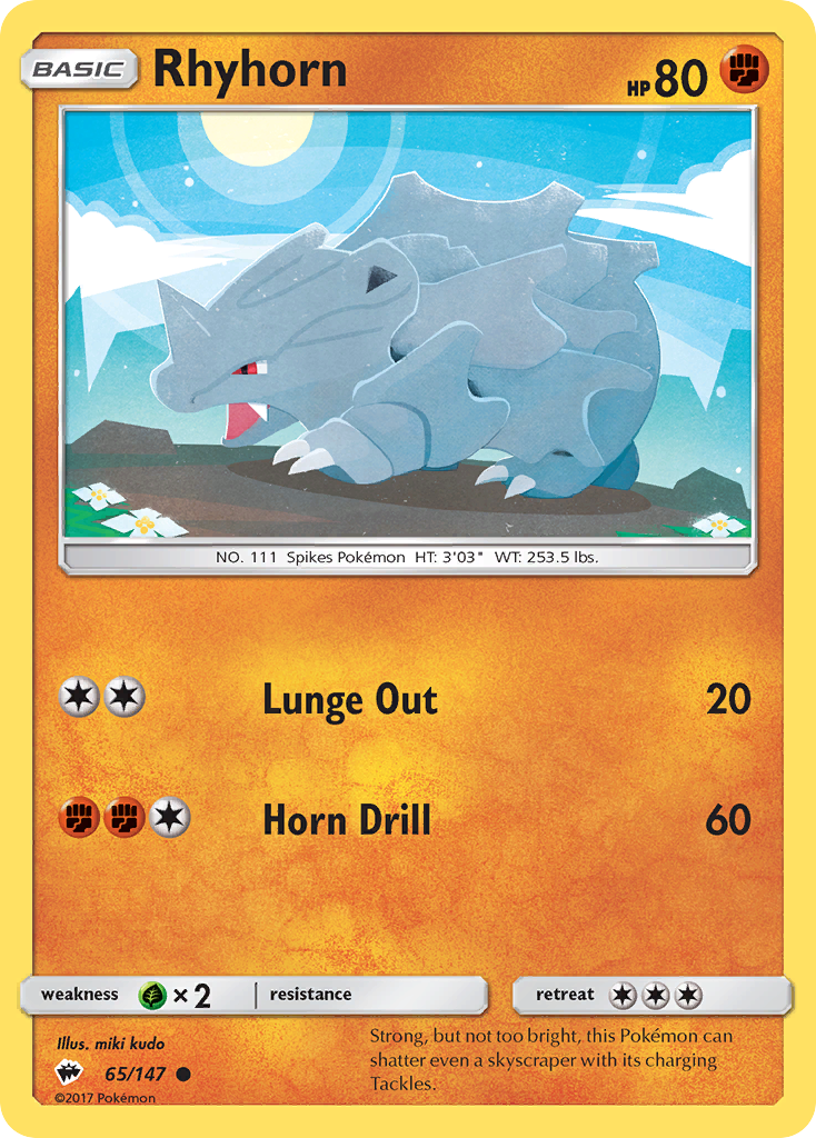 Rhyhorn (65/147) [Sun & Moon: Burning Shadows] | Dragon's Lair Comics and Fantasy Houston TX