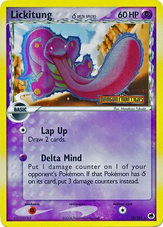 Lickitung (19/101) (Delta Species) (Stamped) [EX: Dragon Frontiers] | Dragon's Lair Comics and Fantasy Houston TX