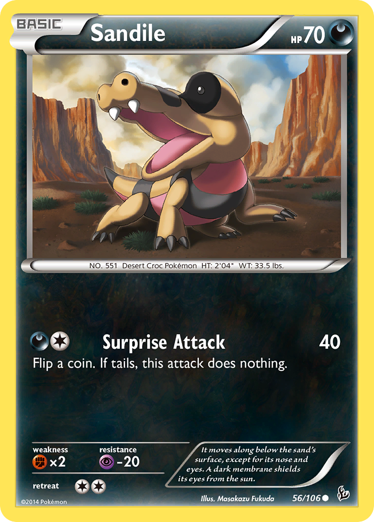 Sandile (56/106) [XY: Flashfire] | Dragon's Lair Comics and Fantasy Houston TX