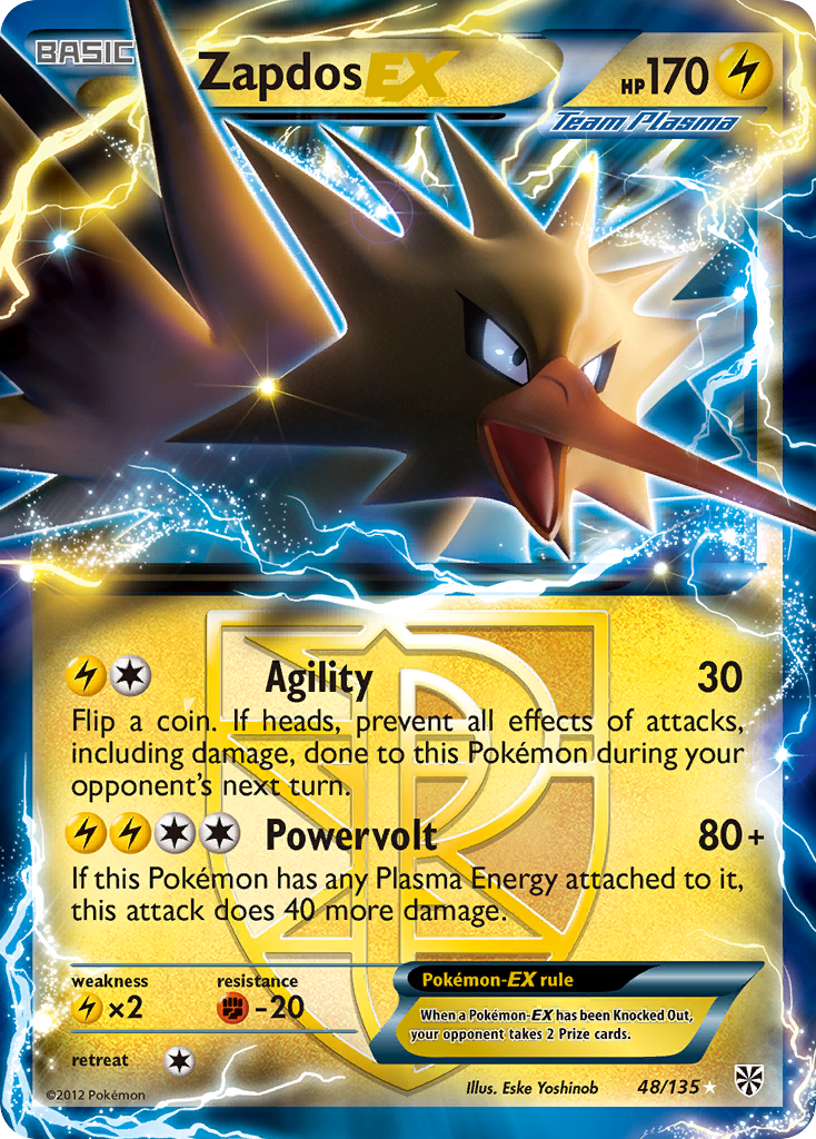 Zapdos EX (48/135) [Black & White: Plasma Storm] | Dragon's Lair Comics and Fantasy Houston TX