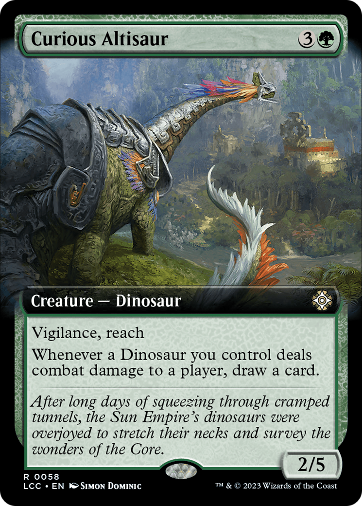 Curious Altisaur (Extended Art) [The Lost Caverns of Ixalan Commander] | Dragon's Lair Comics and Fantasy Houston TX