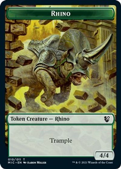 Rhino // Wolf Double-Sided Token [Innistrad: Midnight Hunt Commander Tokens] | Dragon's Lair Comics and Fantasy Houston TX