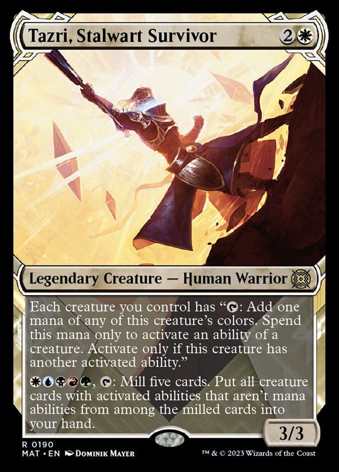 Tazri, Stalwart Survivor (Showcase Halo Foil) [March of the Machine: The Aftermath] | Dragon's Lair Comics and Fantasy Houston TX