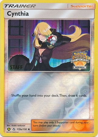 Cynthia (119a/156) (Regional Championship Promo Staff) [Sun & Moon: Ultra Prism] | Dragon's Lair Comics and Fantasy Houston TX