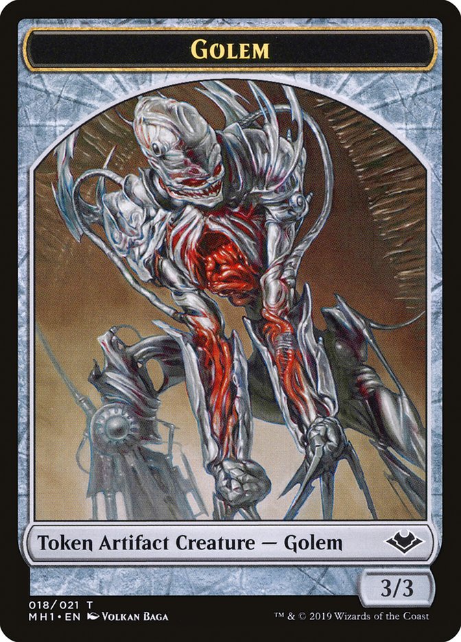 Zombie // Golem Double-Sided Token [Modern Horizons Tokens] | Dragon's Lair Comics and Fantasy Houston TX