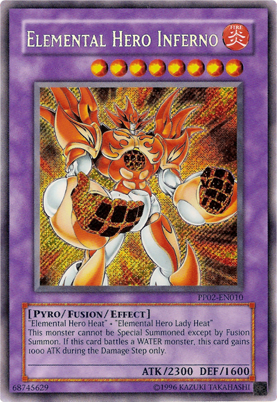 Elemental Hero Inferno [PP02-EN010] Secret Rare | Dragon's Lair Comics and Fantasy Houston TX