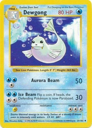 Dewgong (25/102) [Base Set Shadowless Unlimited] | Dragon's Lair Comics and Fantasy Houston TX