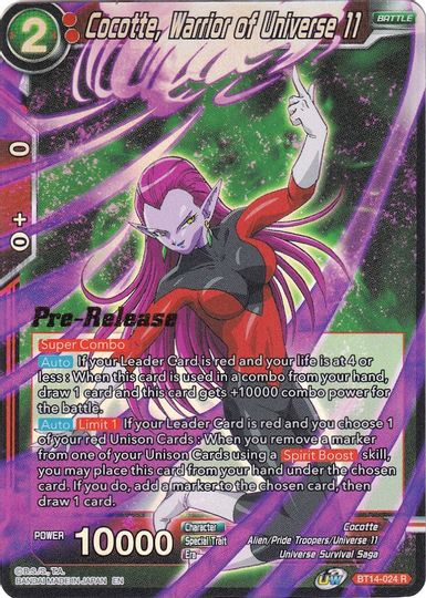 Cocotte, Warrior of Universe 11 (BT14-024) [Cross Spirits Prerelease Promos] | Dragon's Lair Comics and Fantasy Houston TX