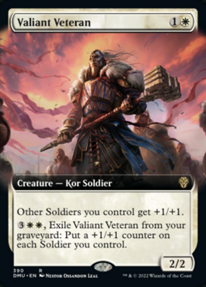 Valiant Veteran (Extended Art) [Dominaria United] | Dragon's Lair Comics and Fantasy Houston TX