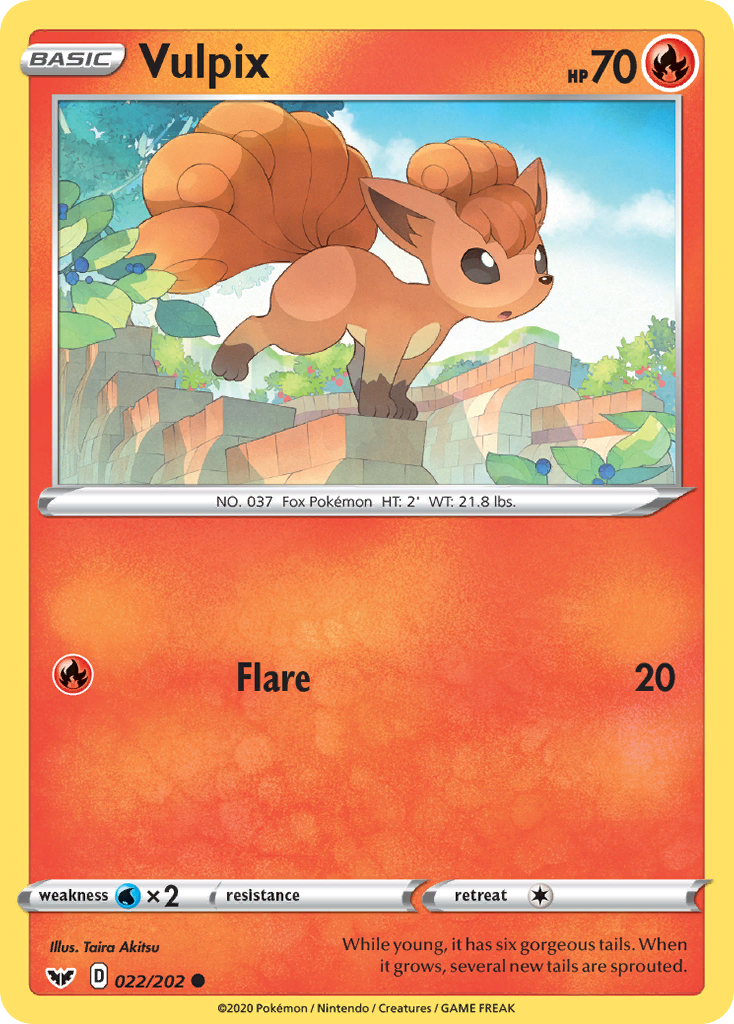 Vulpix (022/202) [Sword & Shield: Base Set] | Dragon's Lair Comics and Fantasy Houston TX