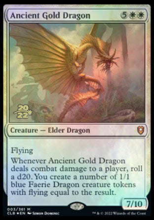 Ancient Gold Dragon [Commander Legends: Battle for Baldur's Gate Prerelease Promos] | Dragon's Lair Comics and Fantasy Houston TX