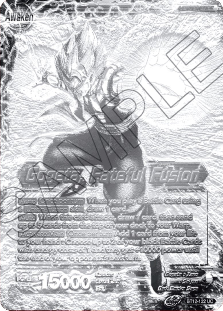 Son Goku & Vegeta // Gogeta, Fateful Fusion (2021 Championship Top 16) (Metal Silver Foil) (BT12-122) [Tournament Promotion Cards] | Dragon's Lair Comics and Fantasy Houston TX