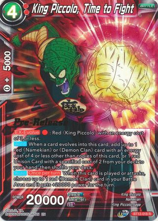 King Piccolo, Time to Fight (BT12-018) [Vicious Rejuvenation Prerelease Promos] | Dragon's Lair Comics and Fantasy Houston TX