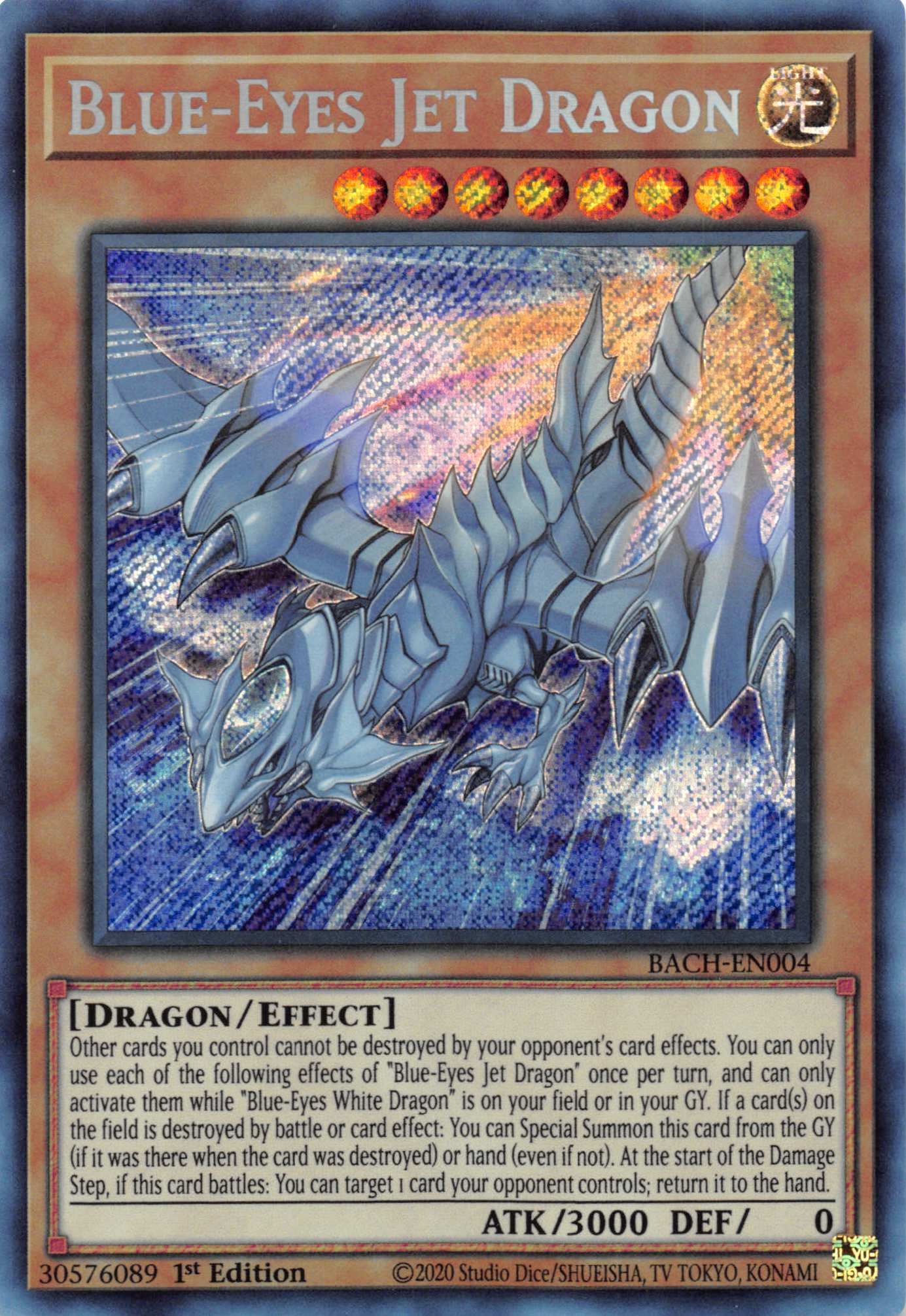 Blue-Eyes Jet Dragon [BACH-EN004] Secret Rare | Dragon's Lair Comics and Fantasy Houston TX