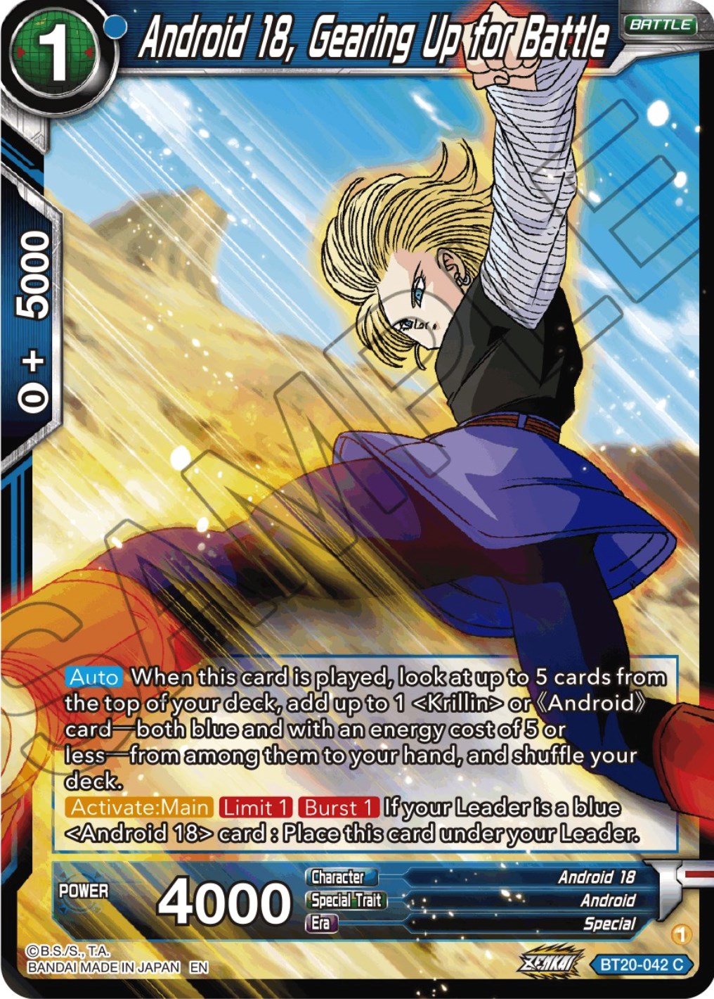 Android 18, Gearing Up for Battle (BT20-042) [Power Absorbed] | Dragon's Lair Comics and Fantasy Houston TX