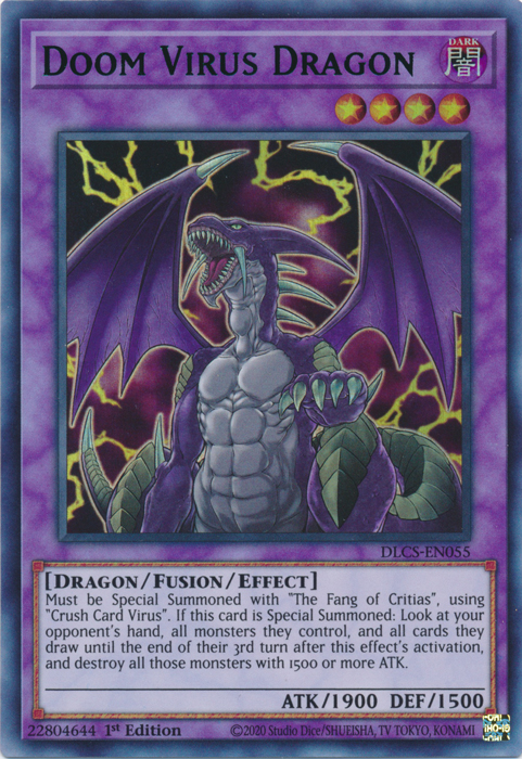 Doom Virus Dragon (Blue) [DLCS-EN055] Ultra Rare | Dragon's Lair Comics and Fantasy Houston TX