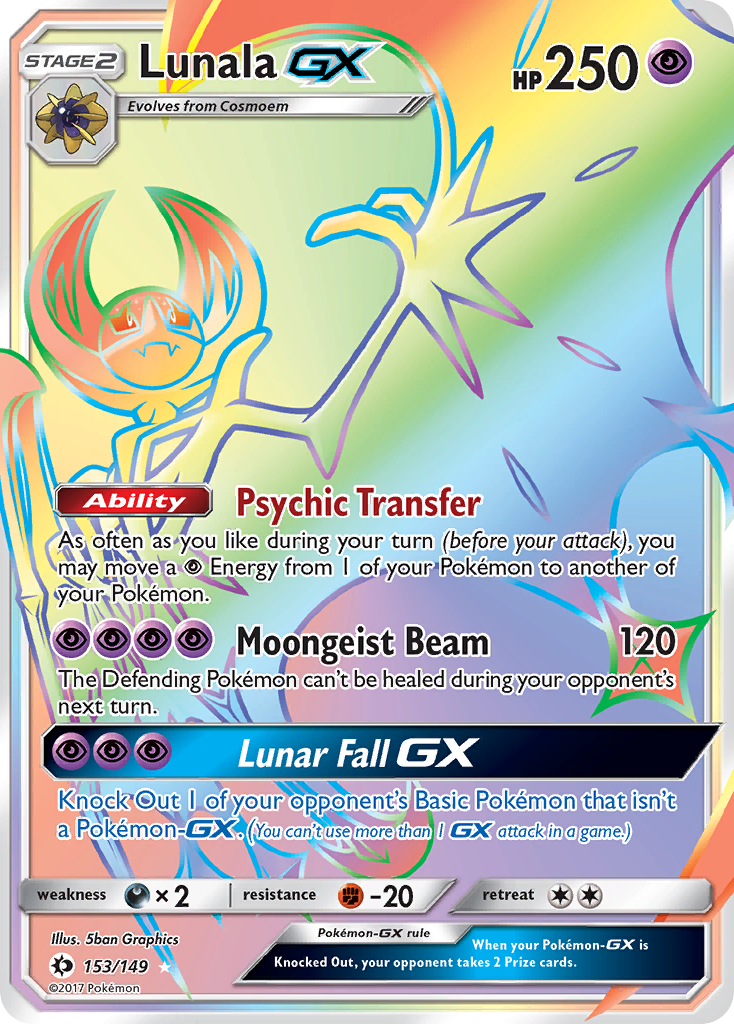 Lunala GX (153/149) [Sun & Moon: Base Set] | Dragon's Lair Comics and Fantasy Houston TX