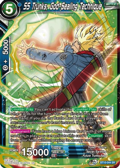 SS Trunks, God-Sealing Technique (Event Pack 08) (BT10-044) [Tournament Promotion Cards] | Dragon's Lair Comics and Fantasy Houston TX