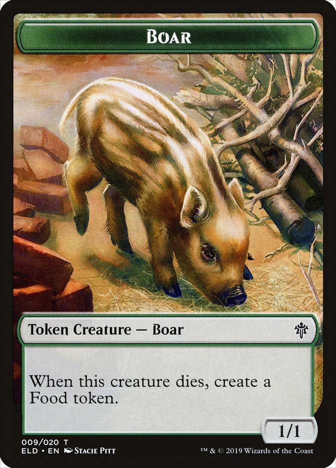 Boar Token [Throne of Eldraine Tokens] | Dragon's Lair Comics and Fantasy Houston TX