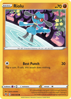 Riolu (090/185) [Sword & Shield: Vivid Voltage] | Dragon's Lair Comics and Fantasy Houston TX