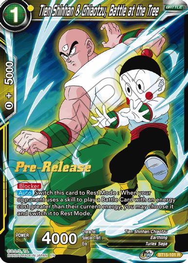 Tien Shinhan & Chiaotzu, Battle at the Tree (BT15-101) [Saiyan Showdown Prerelease Promos] | Dragon's Lair Comics and Fantasy Houston TX