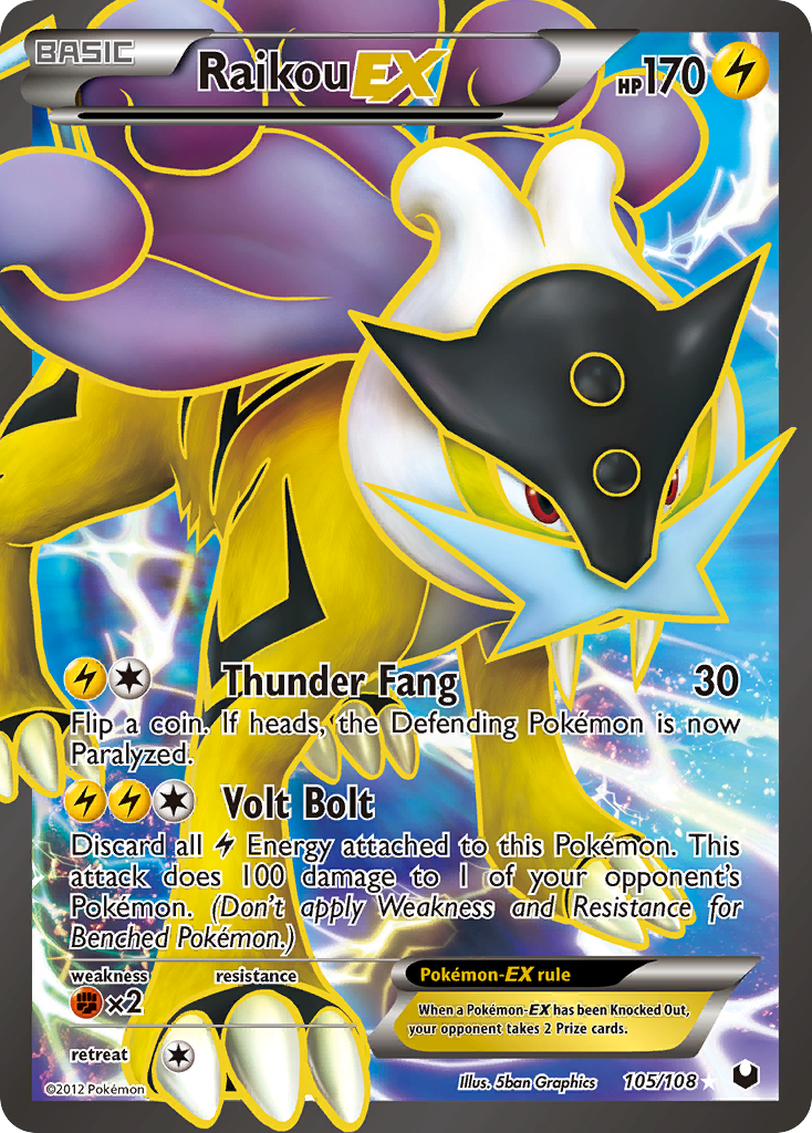 Raikou EX (105/108) [Black & White: Dark Explorers] | Dragon's Lair Comics and Fantasy Houston TX