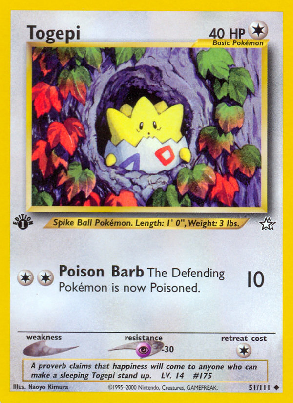 Togepi (51/111) [Neo Genesis 1st Edition] | Dragon's Lair Comics and Fantasy Houston TX